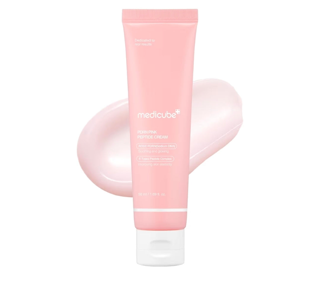 medicube PDRN Pink Peptide Cream - PDRN Hyaluronic Moisturizing Cream - Blemish Recovery, Relief & Hydrating Care, Restores Skin Elasticity & Glow, Evens Skin