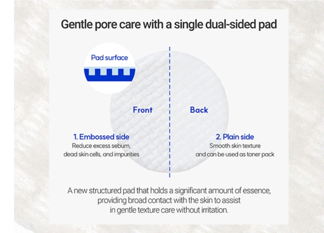 ROVECTIN Pore Care No-Sebum Pad for Sebum Clearing and Pore Clearing with Green Fruit Complex, Gentle Exfoliating Pads - 60 Pads