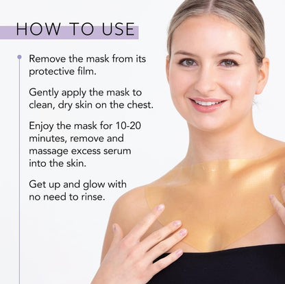 LAPCOS Hydra Collagen Renewing Hydragel Chest Mask - Hyaluronic Acid & Collagen to Tighten and Firm Skin, Improve Tone, Reduce Fine Lines & Wrinkles - 1 Mask