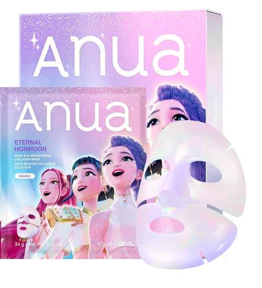 ANUA Vita Brightening Collagen Mask - Eternal Honmoon, Hydrogel Mask, Cooling & Skin Firmness, Dullness Care with Vitamin C, Radiant Glass Skin, KPop Demon Hunters - 1 Mask
