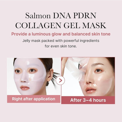 Mascarilla de gel de colágeno rosa PDRN con ADN de salmón de Medicube: mascarilla facial nocturna para una piel radiante - 1 mascarilla