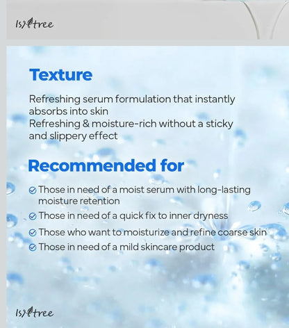 ISNTREE Ultra-Low Molecular Hyaluronic Acid Serum - Vegan, 14 Complex Hyaluronic Acid, Deep Hydration,  Lightweight & Fast-Absorbing