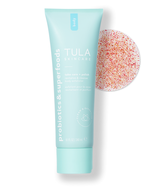 Tula Take Care + Polish Body Exfoliator - Triple AHA blend to dissolve dirt & debris