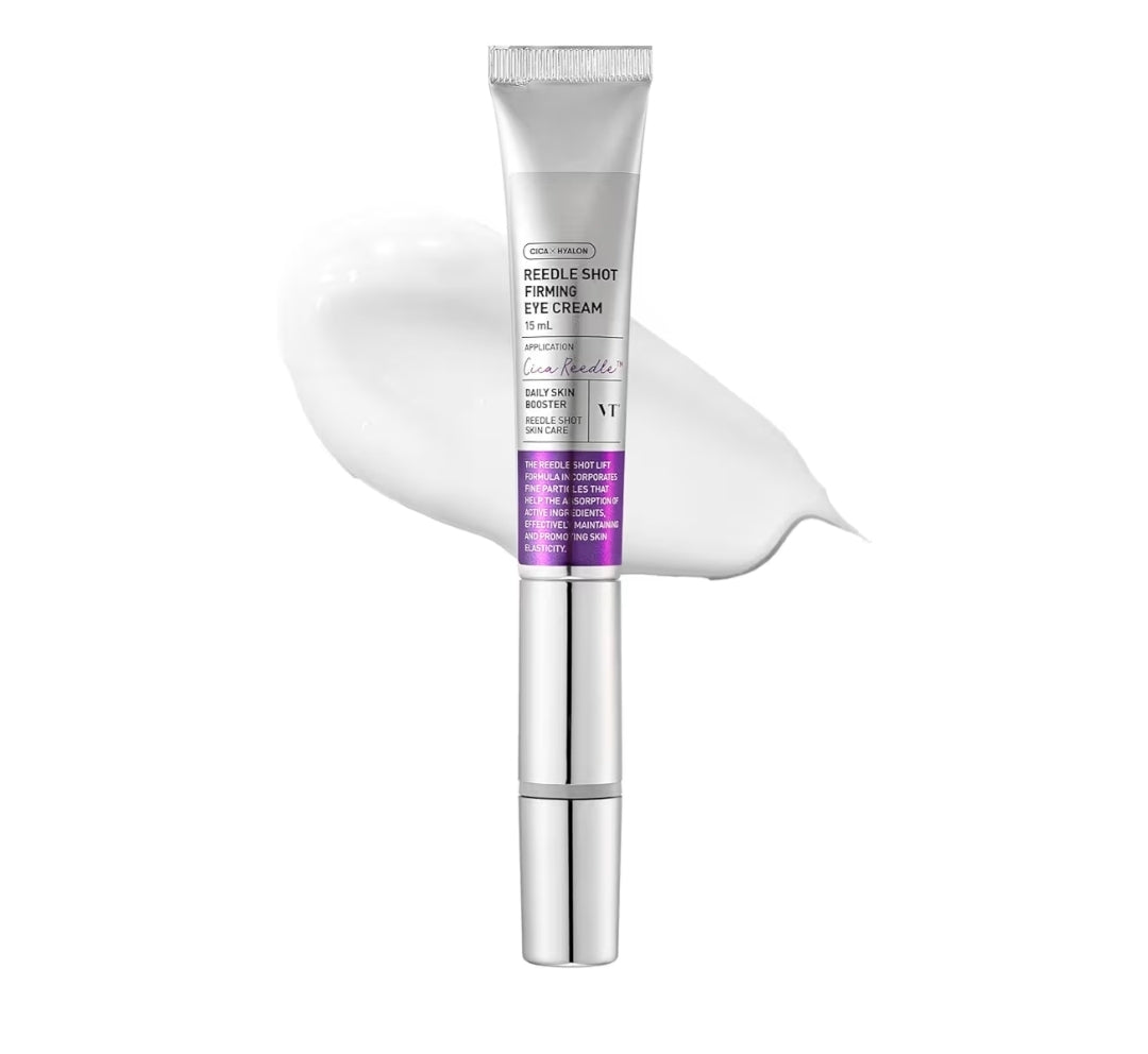 VT COSMETICS Reedle Shot Firming Eye Cream -  9-Peptide Complex, Bakuchiol & Hyaluronic Acid, Vibrating Metal Applicator for Puffiness, Fine Lines & Wrinkles