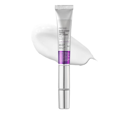 VT COSMETICS Reedle Shot Firming Eye Cream -  9-Peptide Complex, Bakuchiol & Hyaluronic Acid, Vibrating Metal Applicator for Puffiness, Fine Lines & Wrinkles