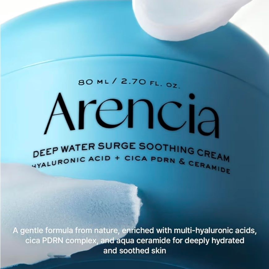 Arencia Deep Water Surge Soothing Cream with Hyaluronic Acid, Cica PDRN and Ceramide