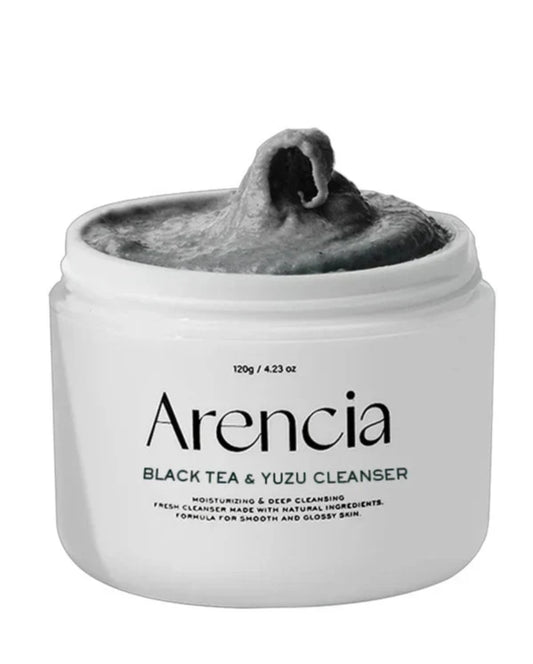 Arencia Black Tea and Yuzu Rice Mochi Cleanser - Deeply cleanses, gently exfoliate, smooth skin texture, brighten dull skin, remove impurities