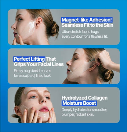 SeohaeSol Chi-Ki-Da Mask Sheet - High-Lifting Dual Hydrogel Facial Sheet Mask for Firming, Moisturizing Deep Hydration Care, Elasticity Boosting Skin Tightening, Korean Skincare - 1 Mask
