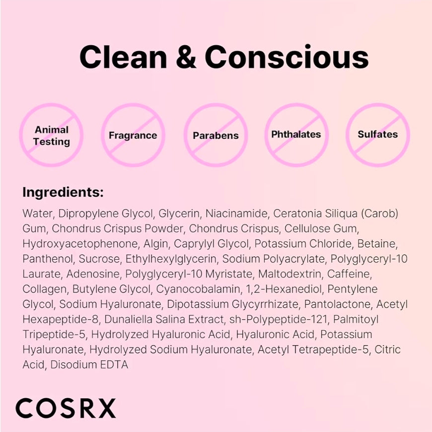 COSRX Pink Peptides Collagen Lifting Glow Hydrogel Face Mask - Radiant and Hydrated Skin, Enhances firmness and helps to improve elasticity - 1 Mask