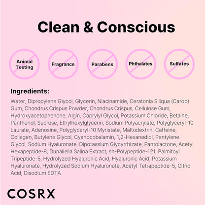 COSRX Pink Peptides Collagen Lifting Glow Hydrogel Face Mask - Radiant and Hydrated Skin, Enhances firmness and helps to improve elasticity - 1 Mask