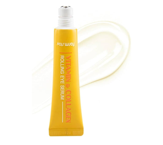 Farmstay Vitamin & Collagen Rolling Eye Serum – Hydrating & Firming Korean Eye Care, Reduces Puffiness, Dark Circles & Fine Lines, Firming, Hydrating, Moisturizing, Rejuvenating Collagen, Vitamin C