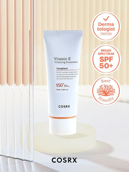 COSRX Vitamin E Vitalizing Sunscreen SPF 50+ - With vitamin E, antioxidant protection