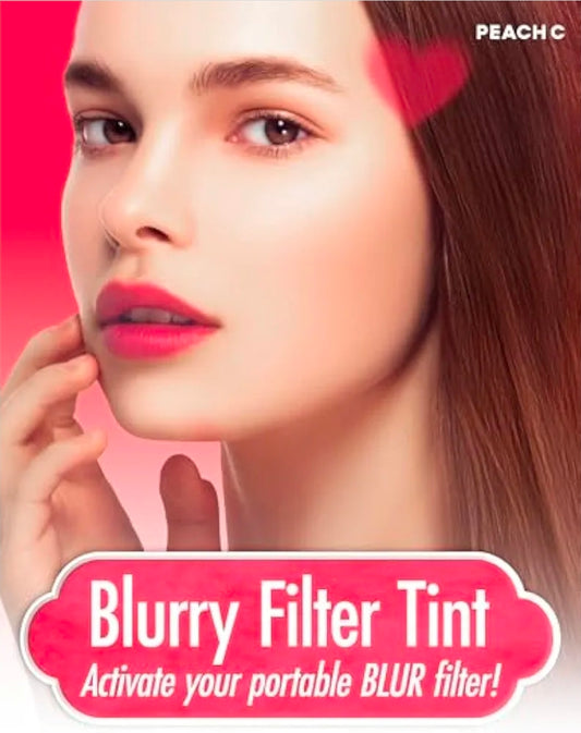 Peach C Blurry Filter 04 Flash Red - Tinte labial coreano mate de larga duración con acabado difuminado suave, ligero y duradero, suave.