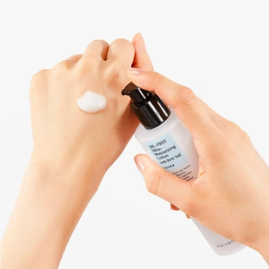 COSRX Oil Free Ultra- Moisturizing Lotion with Birch Sap - Daily Acne Facial Moisturizer, Hydrating Moisturizer for All Skin Types, Paraben free