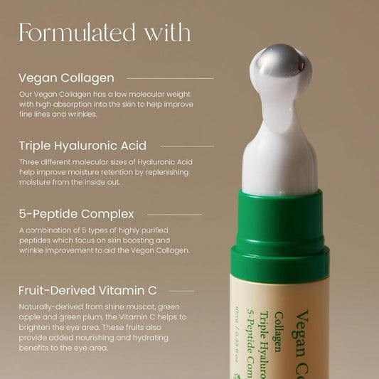 Axis-Y Vegan Collagen Eye Serum - Combats Wrinkles, Puffiness, and Dark Circles