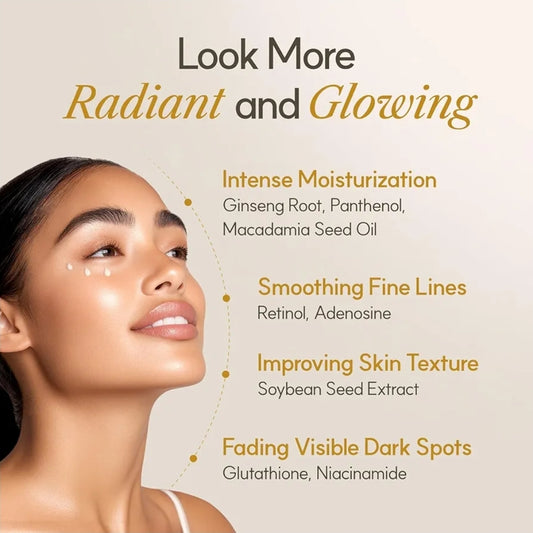 The Face Shop Ginseng Glow Eye Serum - Reduces Visible Dark Circles & Wrinkles, with Korean Ginseng, Retinol, Anti Aging