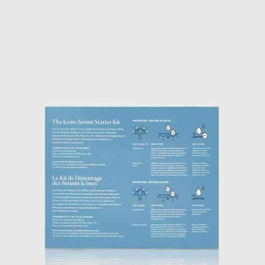 Kit de inicio de sueros Naturium The Icons: 3 sueros antienvejecimiento con complejo de vitamina C, complejo de retinol y niacinamida al 12 % más zinc al 2 %.