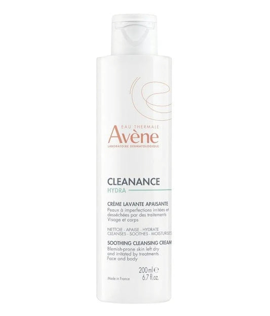 Avene Cleanance HYDRA Soothing Cleansing Cream - Removes debris and impurities; calms skin from harsh, irritating treatments.