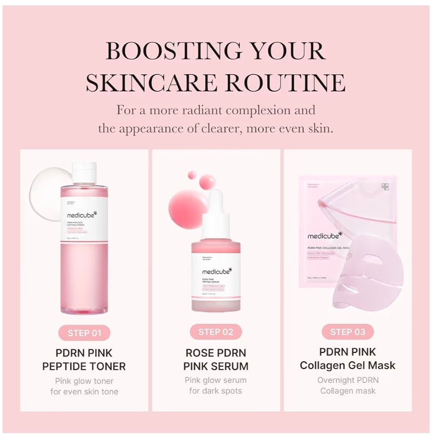 medicube PDRN Pink Cica Soothing Toner - Salmon DNA PDRN CICA Soothing Toner, Lightweight & Watery for Skin Boosting, Soothing and Calming, Uneven Skin Tone Care with Peptide & Niacinamide