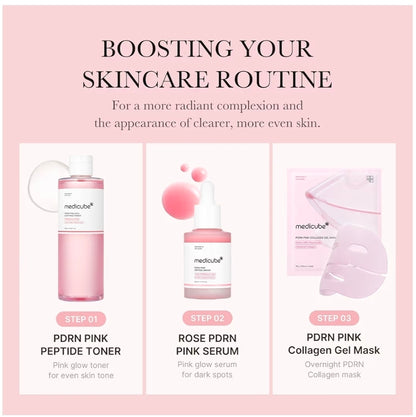 medicube PDRN Pink Cica Soothing Toner - Salmon DNA PDRN CICA Soothing Toner, Lightweight & Watery for Skin Boosting, Soothing and Calming, Uneven Skin Tone Care with Peptide & Niacinamide