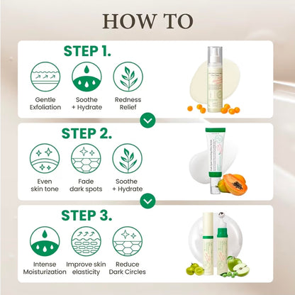 AXIS-Y Glow Your Own Way Limited Edition Set - Skin Care Set with Collagen Eye Serum, Niacinamide Face Serum, Glutathione Toner & Compact Mirror - Anti-Aging, Brightening, Dark Spot Correction, Even-Toning, Hydrating, Soothing