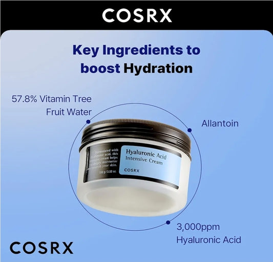 Crema hidratante con ácido hialurónico COSRX: humectante para piel sensible