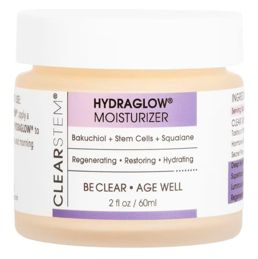 Crema de células madre CLEARSTEM HYDRAGLOW - Bakuchiol + Escualeno - Antiedad, hidratante, revitalizante, nutritiva, rejuvenecedora, piel radiante, tratamiento de líneas de expresión, sin gluten ni disruptores hormonales.