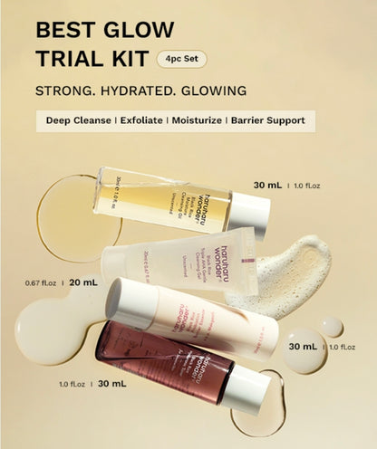 haruharu Wonder Best Glow Travel Kit - Strong, Hydrated, Glowing, Daily Routine, Mini Size, Double Cleansing, Toner, Barrier Essence