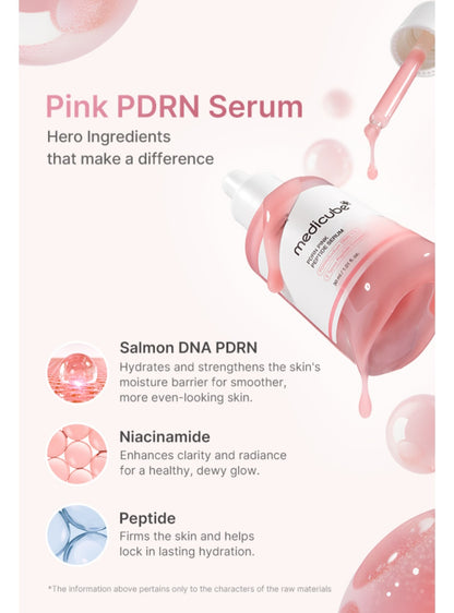 medicube PDRN Pink Peptide Serum - Salmon DNA Pink glow serum, Peptide, Niacinamide, Hydrating & Moisturizing & Firming, Uneven Skin Tone