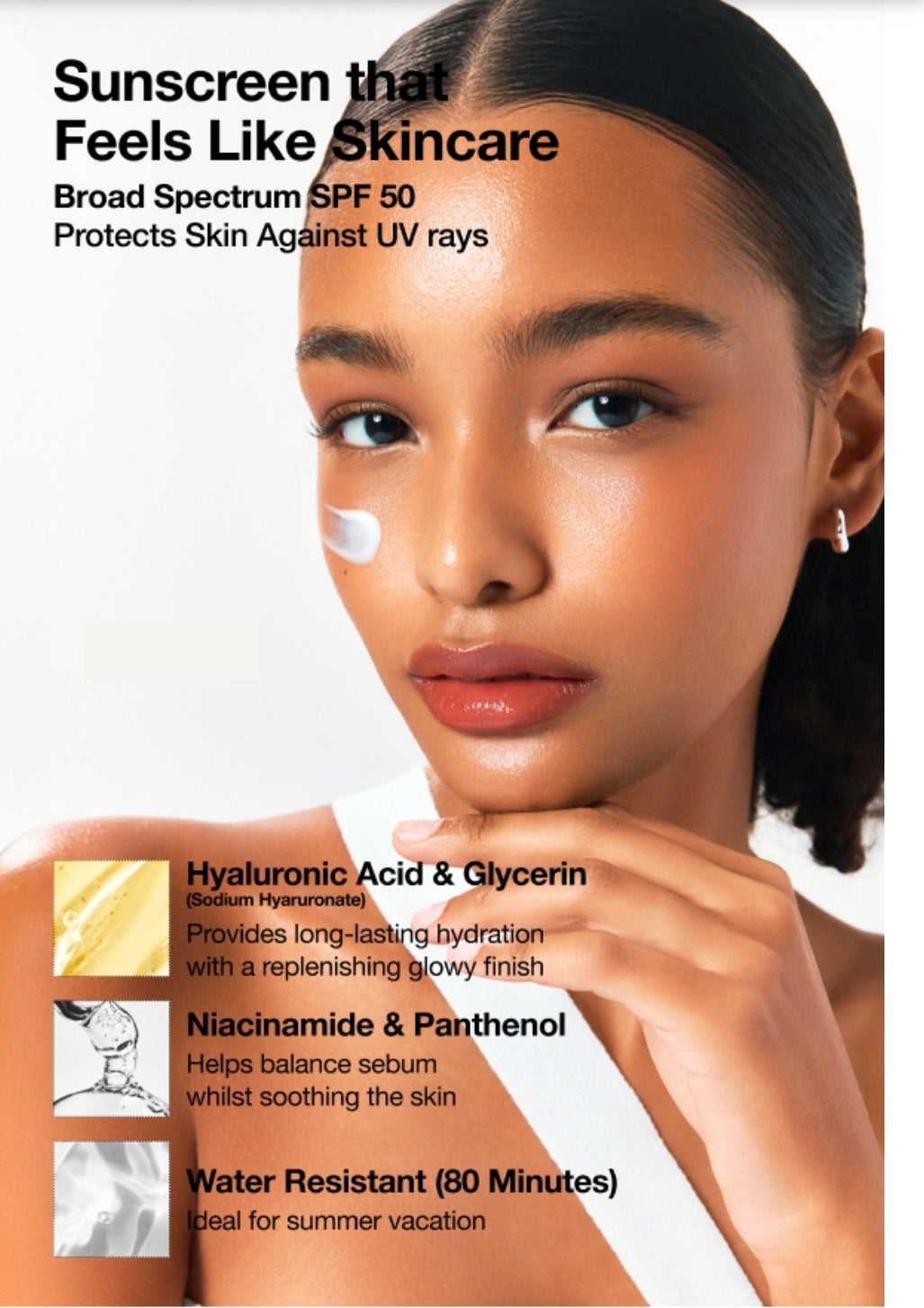 Anua Zero-Cast Moisturizing Finish Sunscreen SPF 50 -  Glow Natural Sunscreen, No White Cast, Hyaluronic Acid, Niacinamide Sun Block For face,Oil-Free, Oxybenzone Free