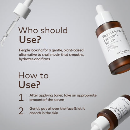 The Face Shop Alltimate Vegan Mucin Peptide 8 Serum - Hydrating & Firming, Anti Aging Serum