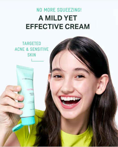 BRINGGREEN Tea Tree Cica Soothing Cream Plus - Korean Skin care, calming and soothing, moisturizer for skin, facial cream, trouble care, blackhead removing pore care