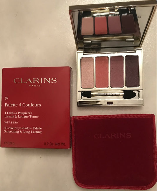 Paleta de sombras de ojos Clarins de 4 colores - Suavidad en húmedo y seco y larga duración - 07