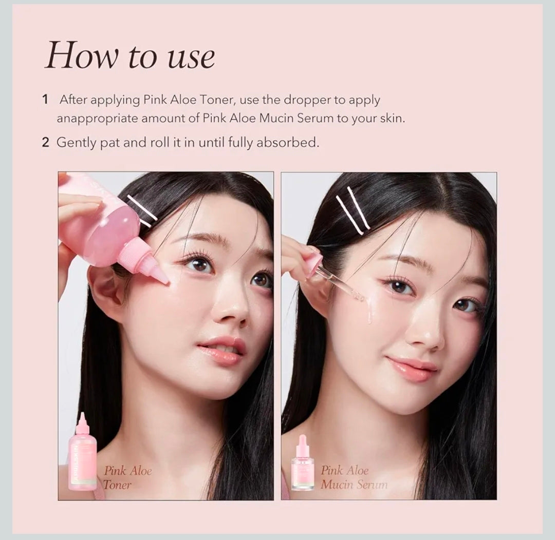 Suero de mucina de aloe rosa APRILSKIN: fórmula hidratante con 78 % de mucina de aloe de Jeju y acabado no pegajoso para una apariencia radiante.