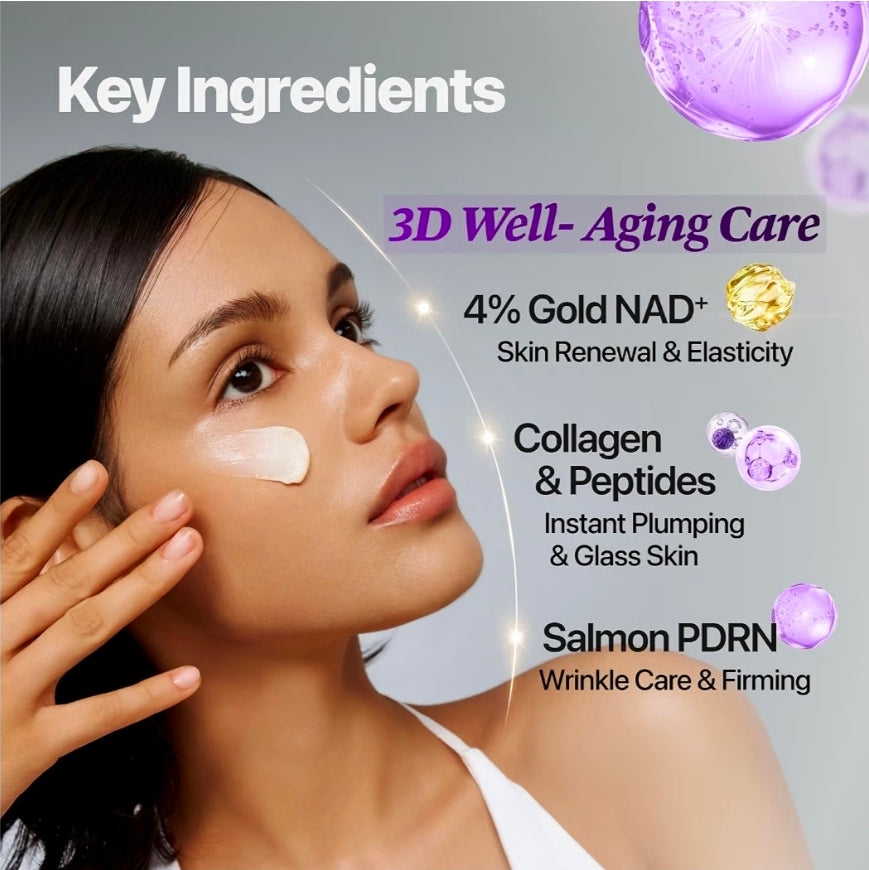 numbuzin No.9 NAD+ GOLD 3D Firming Cream 50ml - 
4% Gold NAD, Peptides & Salmon DNA, Skin Lifting, from Head to Toe, Firming Care Everywhere, for Sagging Skin & Crepey Skin