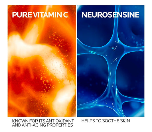 Suero facial hidratante con vitamina C pura al 12 % de La Roche-Posay, con ácido hialurónico y ácido salicílico, que potencia la luminosidad y reduce las arrugas.