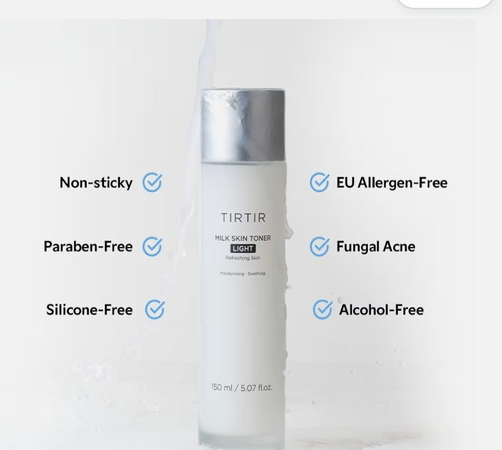 TIRTIR Travel Set - Korean Mini Glow Routine - TIRTIR Ceramic Milk Ampoule (0.33Oz) + TIRTIR Hydro Boost Enzyme Cleansing Balm (0.30oz) + TIRTIR Milk Skin Rice Toner Light (0.67oz) + 9 Wishes Rice Mask (1)