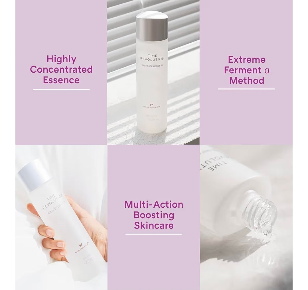 MISSHA Time Revolution The First Essence 5X (5th Gen) - Facial Toner, Glass Skin, Hydrating Firming pH Balancing Toner for All Skin Types