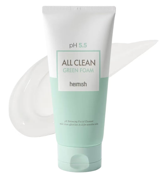 HEIMISH All Clean Green Foam - Moisturizing Face Cleanser, Hydrating Gentle Gel Cleanser, Daily Face Wash for Sensitive Skin with Amino Acid, P.H 5.5, for Double Cleansing