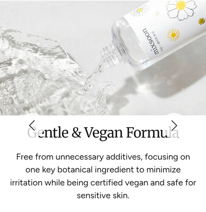 mixsoon Daisy Toner - Daisy Flower Extract rich in brightening and soothing properties, helps to even out skin tone, reduce dullness, and deliver refreshing hydration, leaving the skin clear, radiant, and balanced
