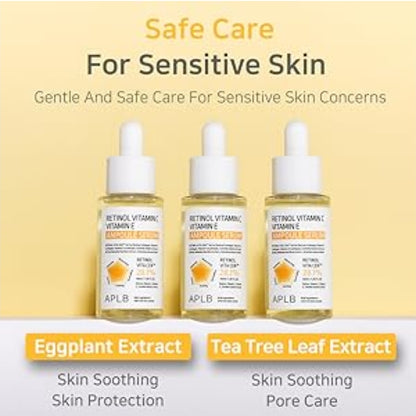 APLB Retinol Vitamin C Vitamin E Ampoule Serum - RETINOL VITA CEN 28.1%, Long lasting moisturizing, Revitalize for gentle and improve skin texture