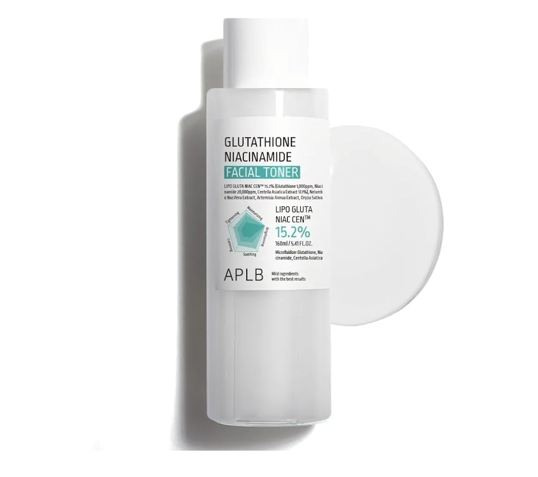 APLB Glutathione Niacinamide Facial Toner - LIPO GLUTA NIAC CEN 15.2%, Replenishing Moisture, Revitalize for Gentle and Improve Skin Texture Through Niacinamide