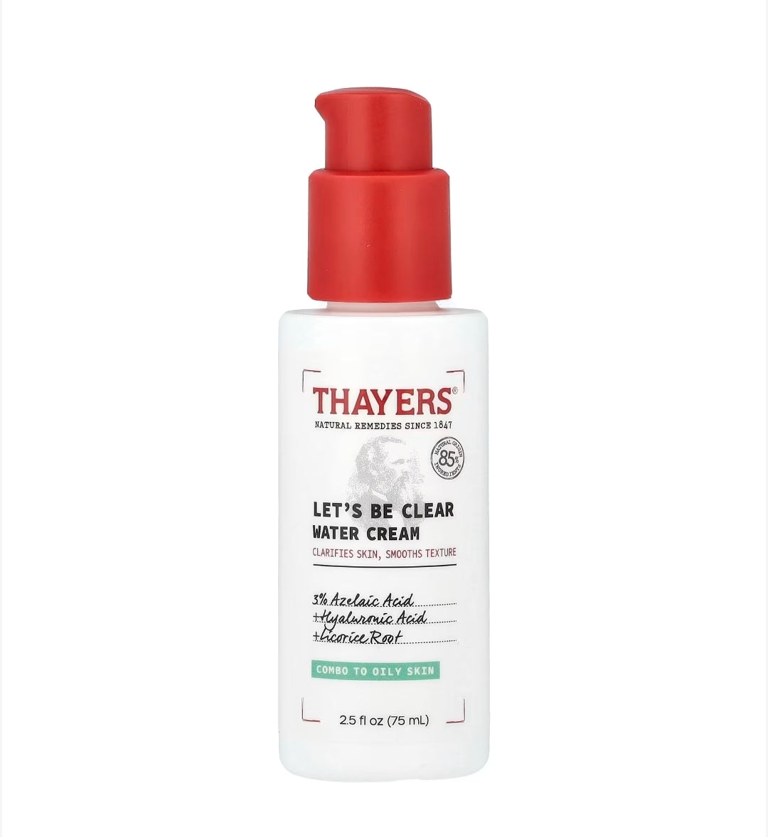 THAYERS Let's Be Clear Water Face Cream - Moisturizer with Azelaic Acid and Hyaluronic Acid, Skin Care for Oily to Combination Skin