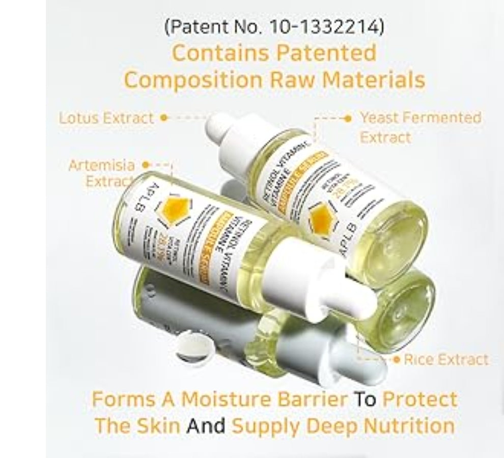 APLB Retinol Vitamin C Vitamin E Ampoule Serum - RETINOL VITA CEN 28.1%, Long lasting moisturizing, Revitalize for gentle and improve skin texture