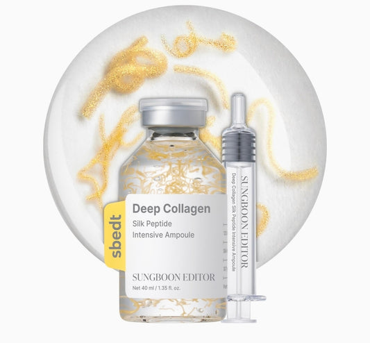 SUNGBOON EDITOR Deep Collagen Silk Peptide Intensive Ampoule - Copper Peptides Serum for Face with Collagen & Multi Peptides, Hydrating Korean Skincare Facial Serum for Smooth-Looking Skin, 1.35oz