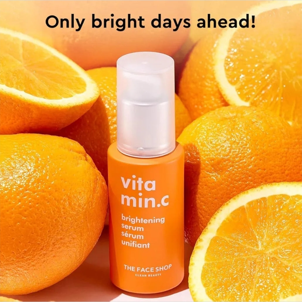 The Face Shop Vitamin C Skin Brightening Serum - Fade Dark Spots, Brighten Complexion, Improve Dull & Uneven Skin Tone - Vitamin C Face Serum, Hyaluronic Acid, Niacinamide Serum
