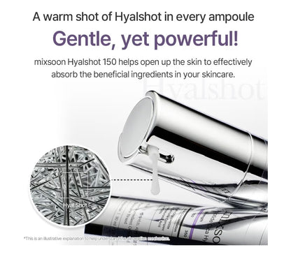 Mixsoon Peptide Cica Hyalshot 150 - Suero en ampolla reafirmante, calmante e hidratante, fórmula ligera para una piel radiante y equilibrada, 50 ml