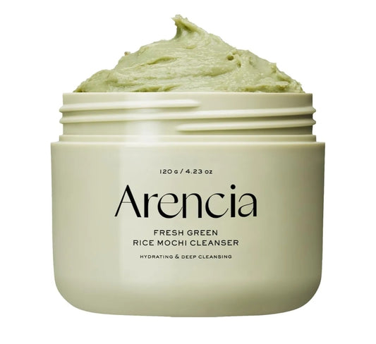 Arencia Fresh Green Rice Mochi - Face Cleanser / Mask / Gentle Scrub All in One - Deep Cleansing, Moisturizing, Pore Minimizing with Rice Water & Green Tea, Mugwort