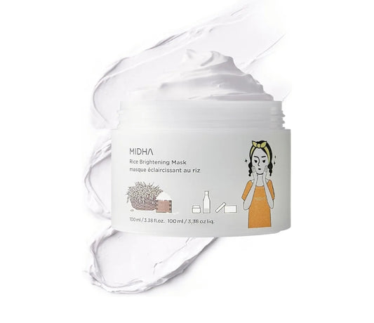 MIDHA Rice Brightening Mask - Facial Wash-off mask, moisturizing, vegan - Improves dull skin tone