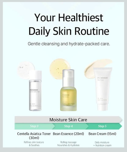 Mixsoon Pure Glow Essentials Set - Kit de cuidado de la piel de 5 pasos: set hidratante, aceite limpiador, espuma, tónico, esencia y crema.